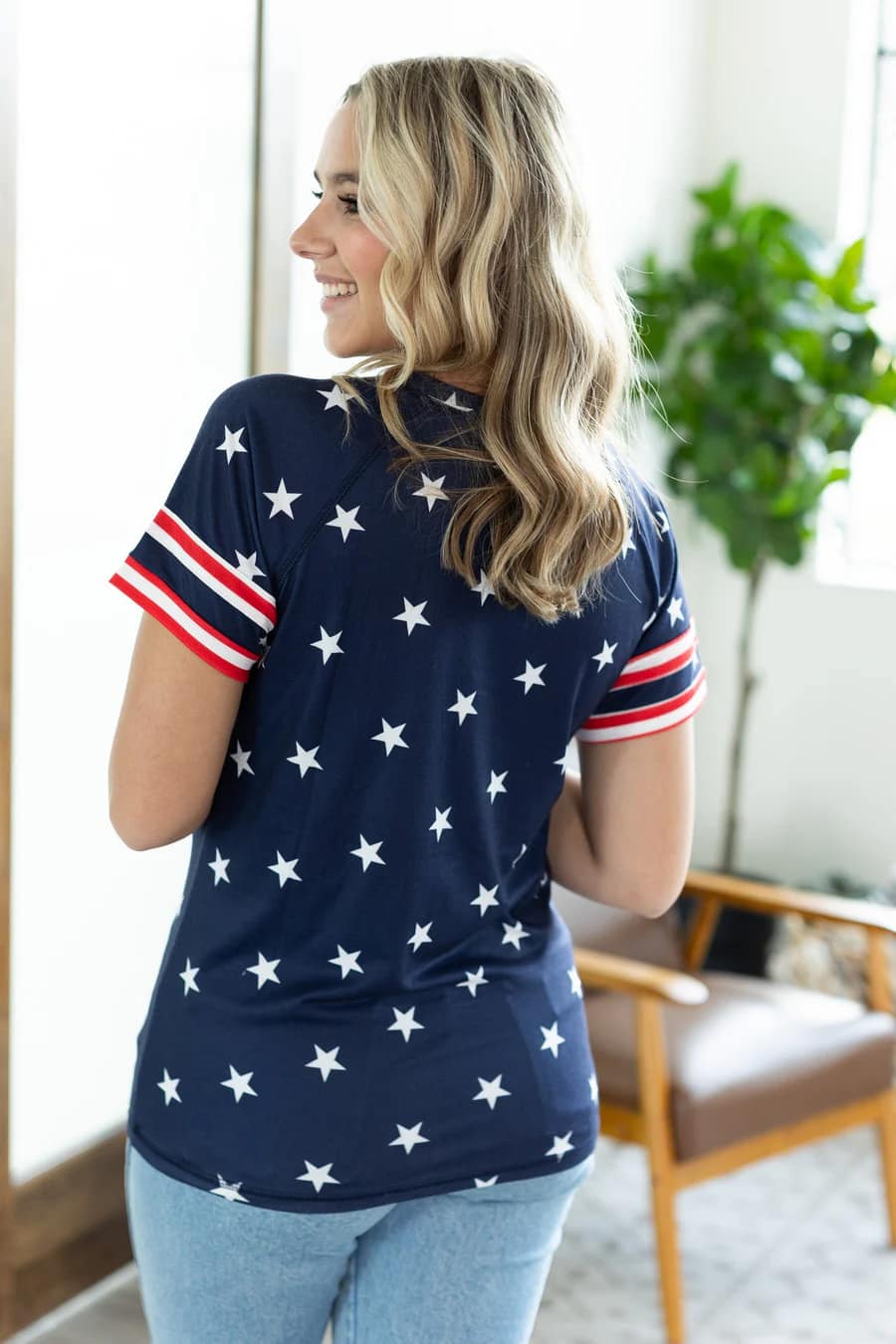 Kylie Tee - Navy Stars and Stripes by Michelle Mae
