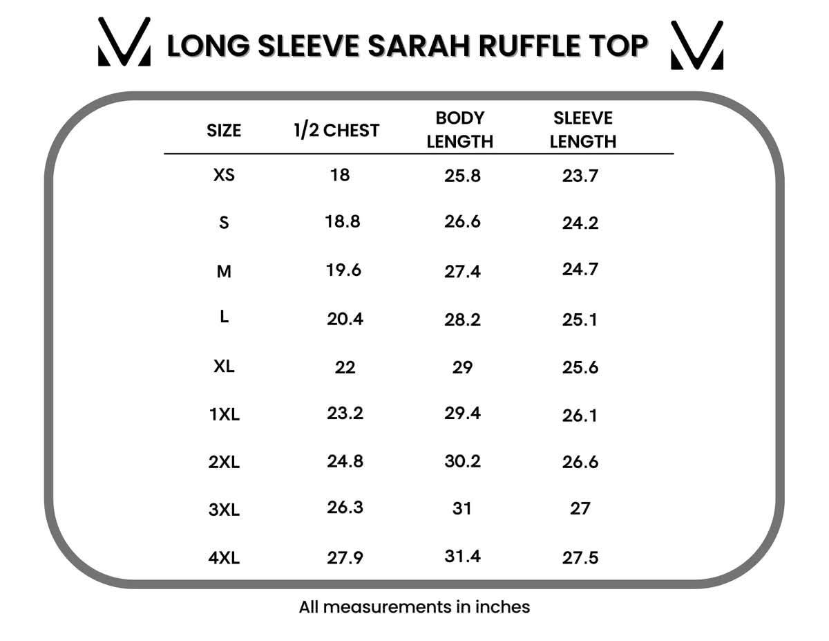 Long Sleeve Sarah Ruffle Top - Olive Meadow