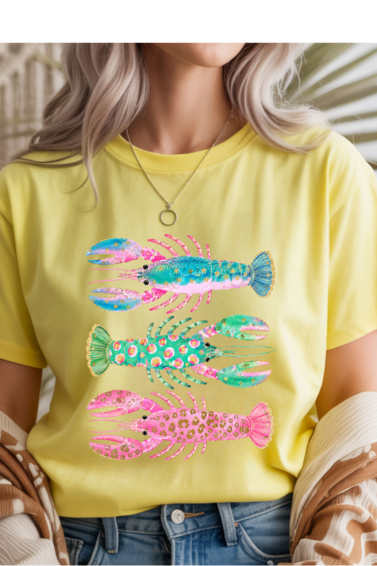 Pastel Lobsters Graphic Tee