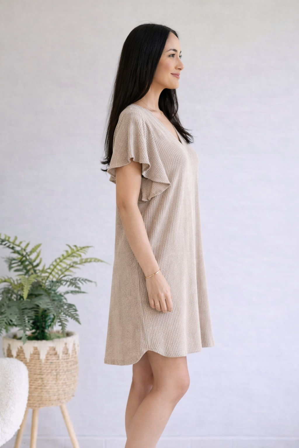 Natural Form Ruffle Dress