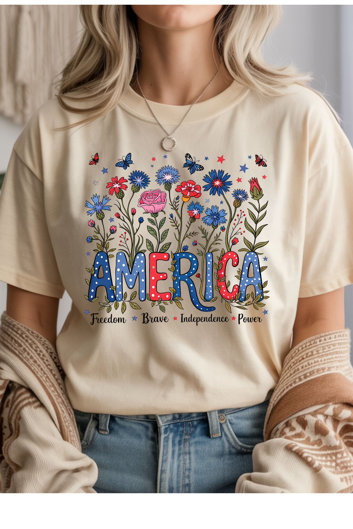 Floral America Graphic Tee