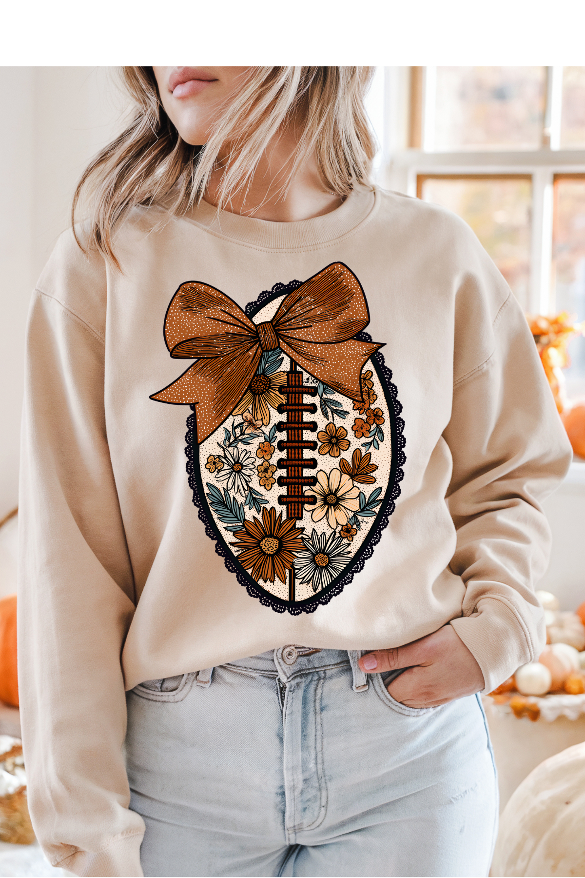 Floral Football Graphic Tee