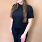 Payton Ribbed Set in Black