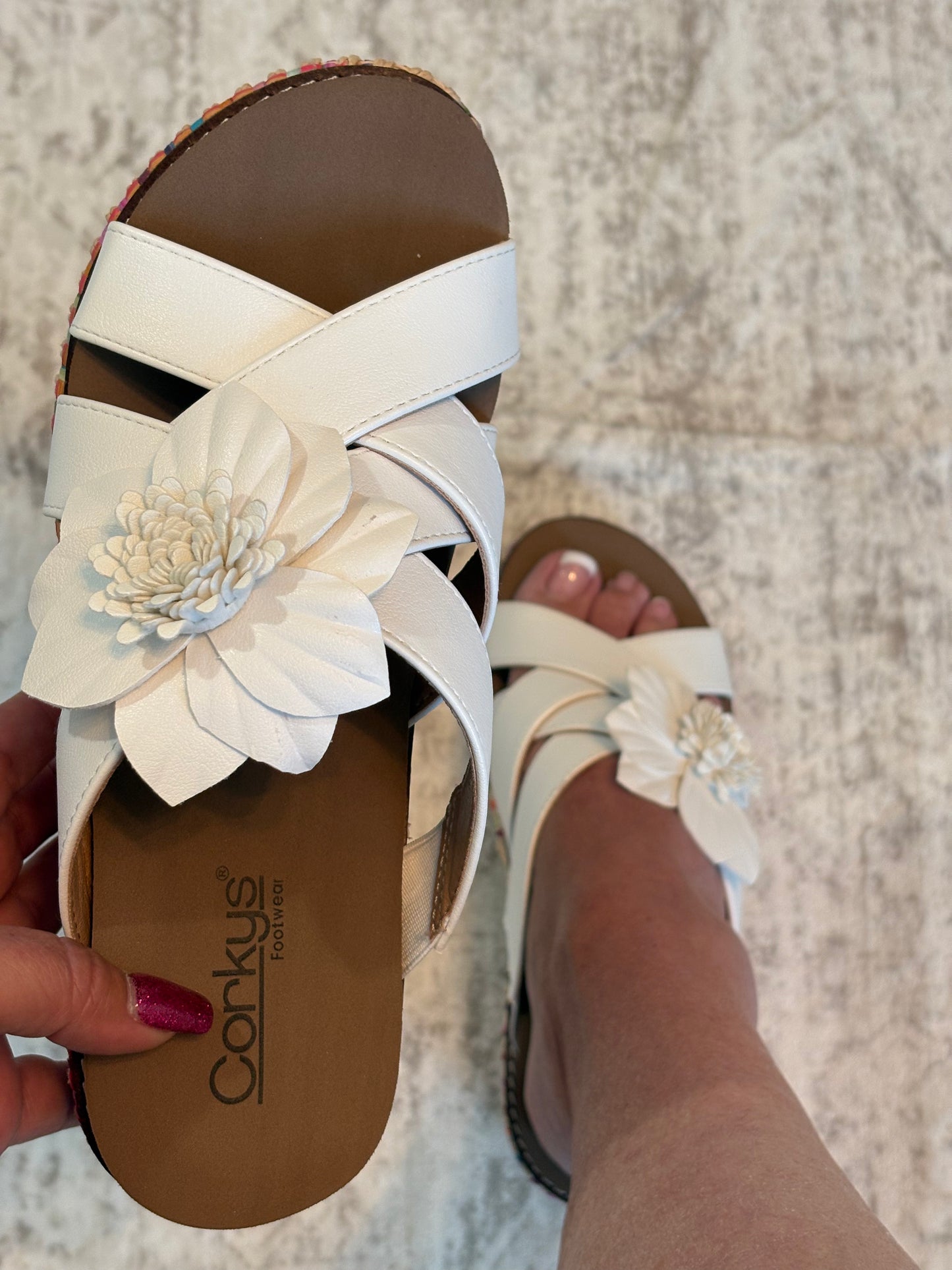 Corky's White Heartbreaker Sandals