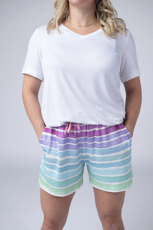 Jamie Shorts - Rainbow Stripes by Michelle Mae