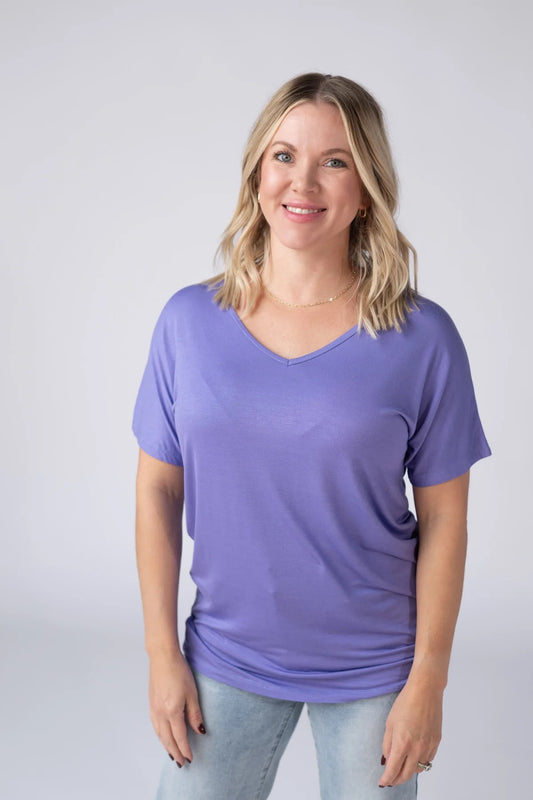 Chloe Cozy Top - Periwinkle Purple