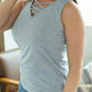 Criss Cross Tank - Lime Green & Light Grey by Michelle Mae.