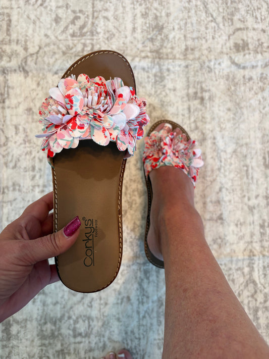 Corky's White Floral Wildflower Wedges
