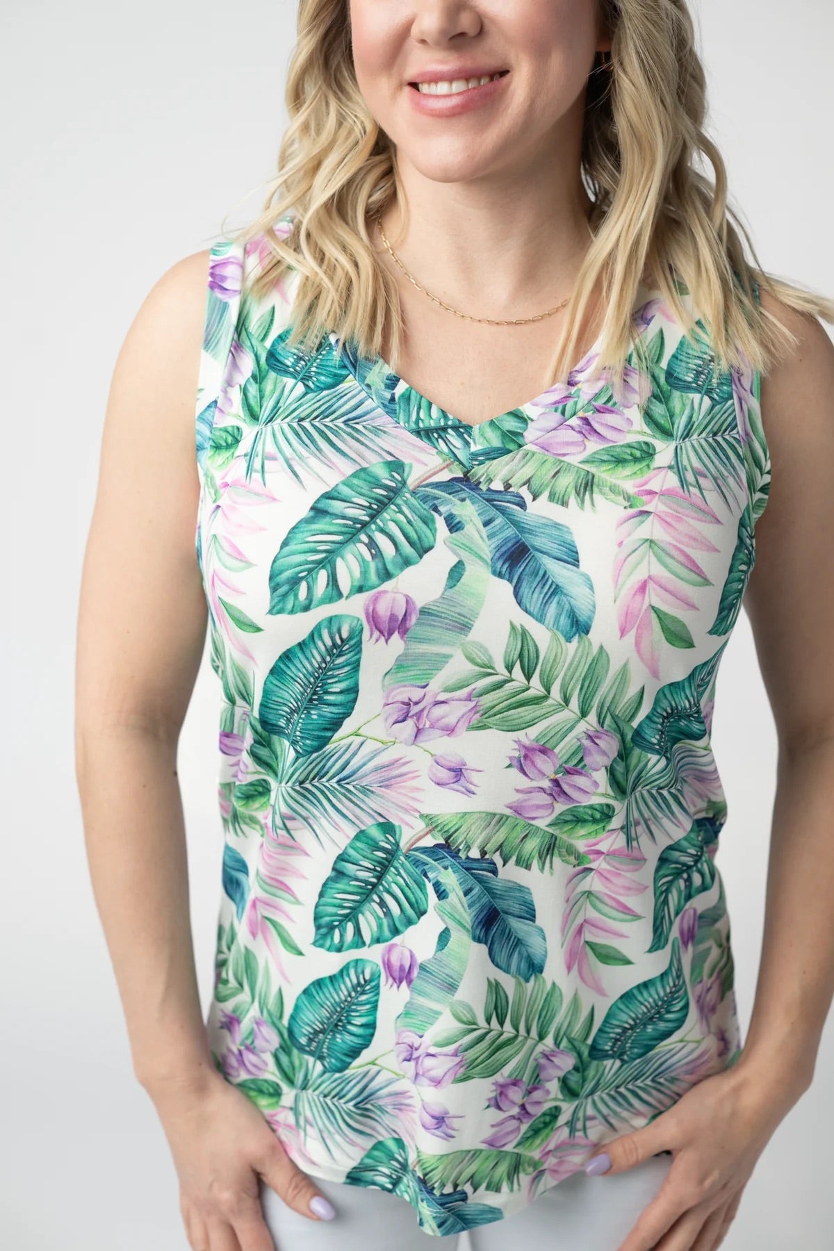 Noelle Tank - Tropical Leaf
