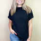 Brea Ribbed Top in Black