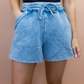 Nora Drawstring Shorts in Blue Grey