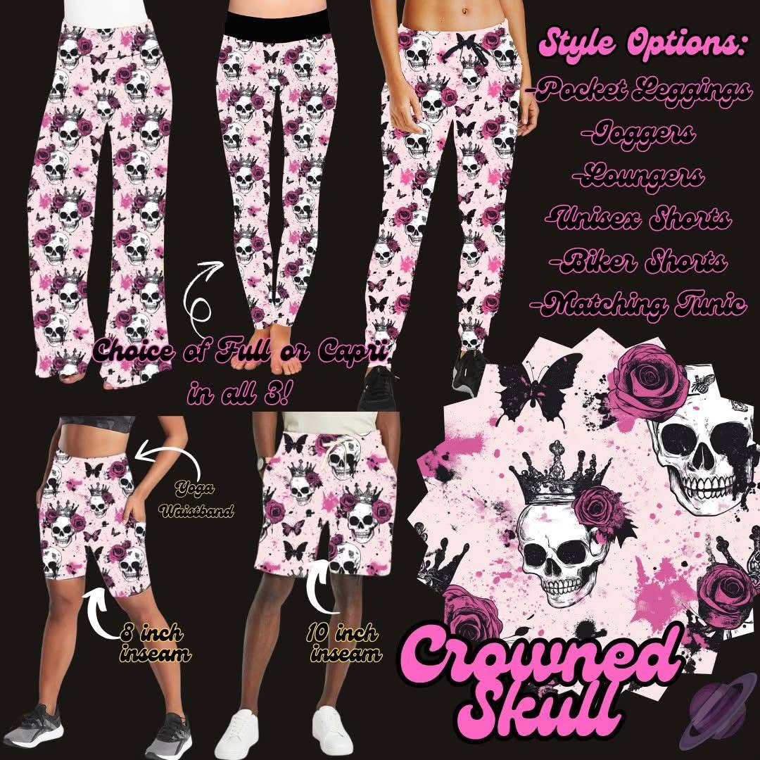 Crowned Skull Biker Shorts
