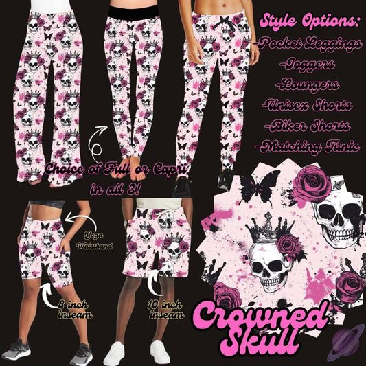 Crowned Skull Biker Shorts