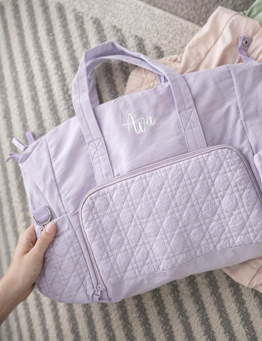 Tufted Duffel Bag in Lavender