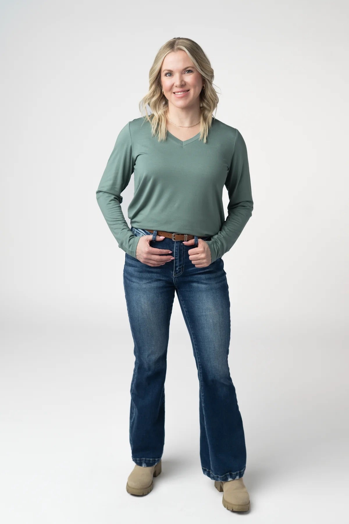 Larissa Long Sleeve - Dusty Jade
