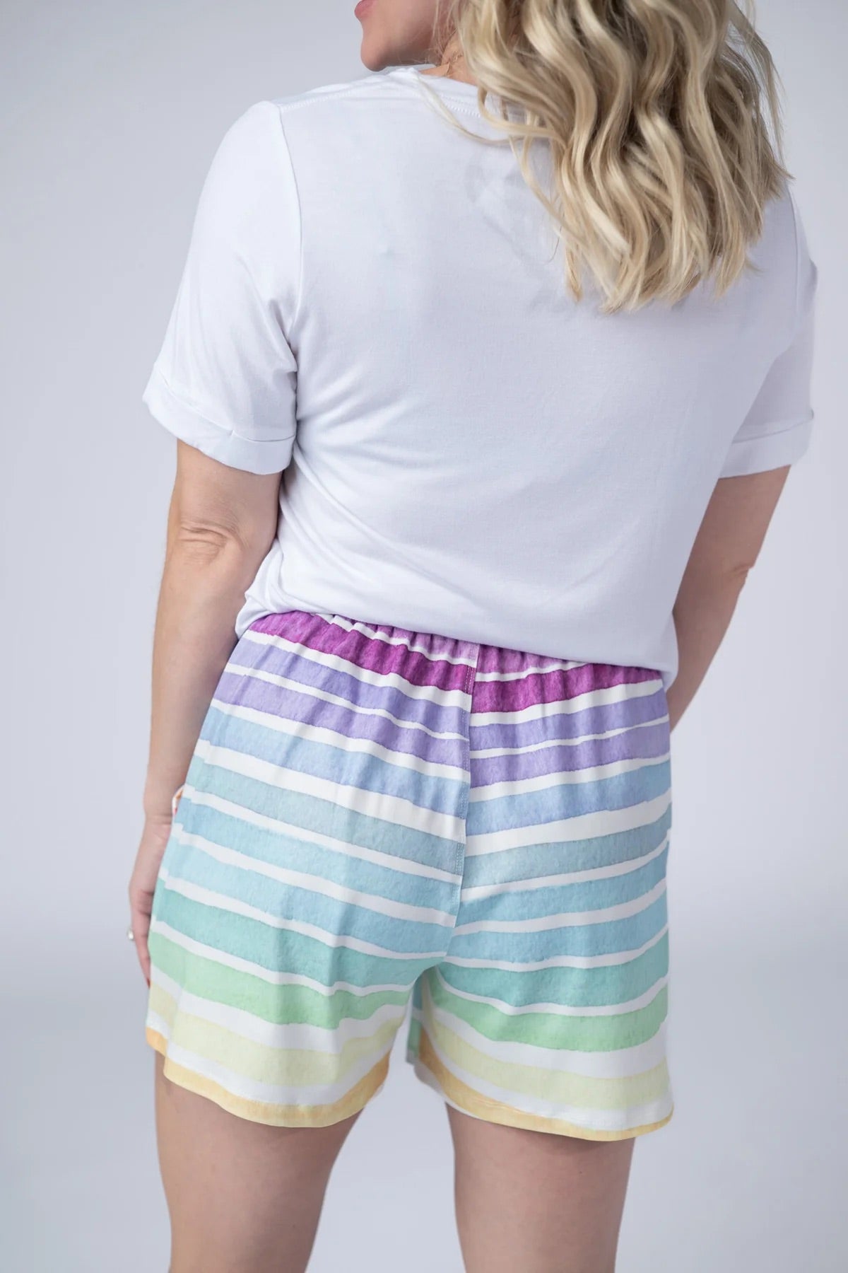 Jamie Shorts - Rainbow Stripes by Michelle Mae