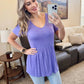 Sarah Ruffle Short Sleeve - Periwinkle Purple FINAL SALE