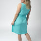Beverly Button Dress in Aqua