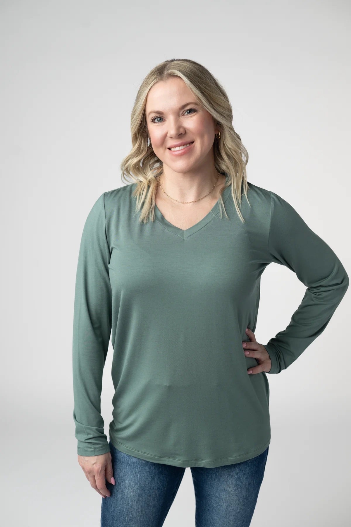 Larissa Long Sleeve - Dusty Jade