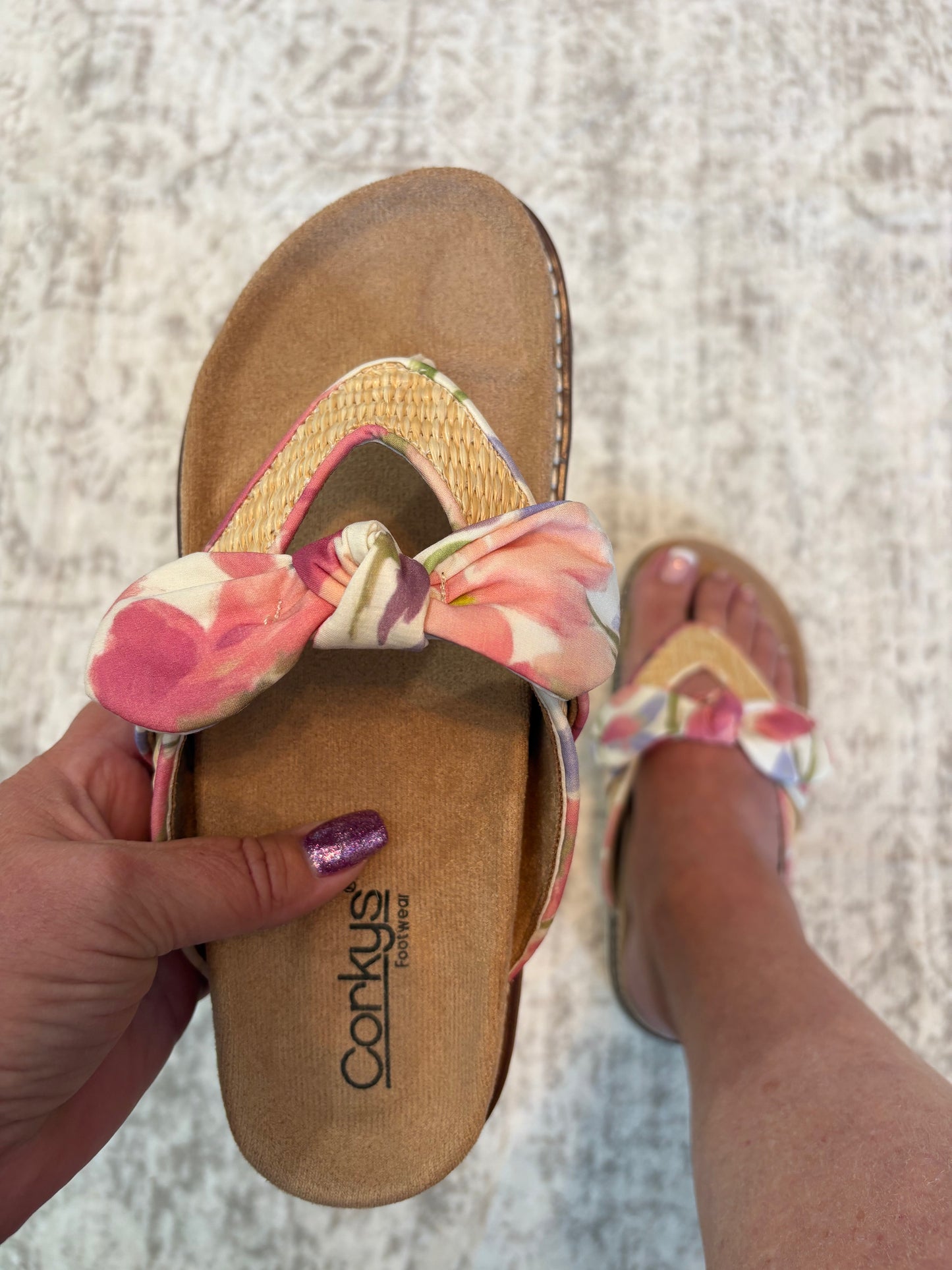 Corky's Floral Never Settle Sandals