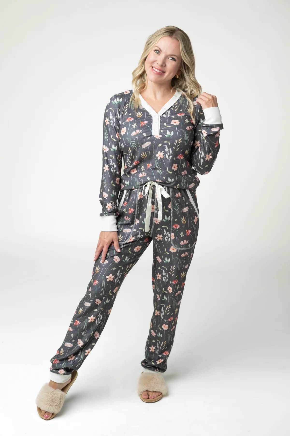 Cozy Pajama Set - Wildflower Meadow & Olive Meadow