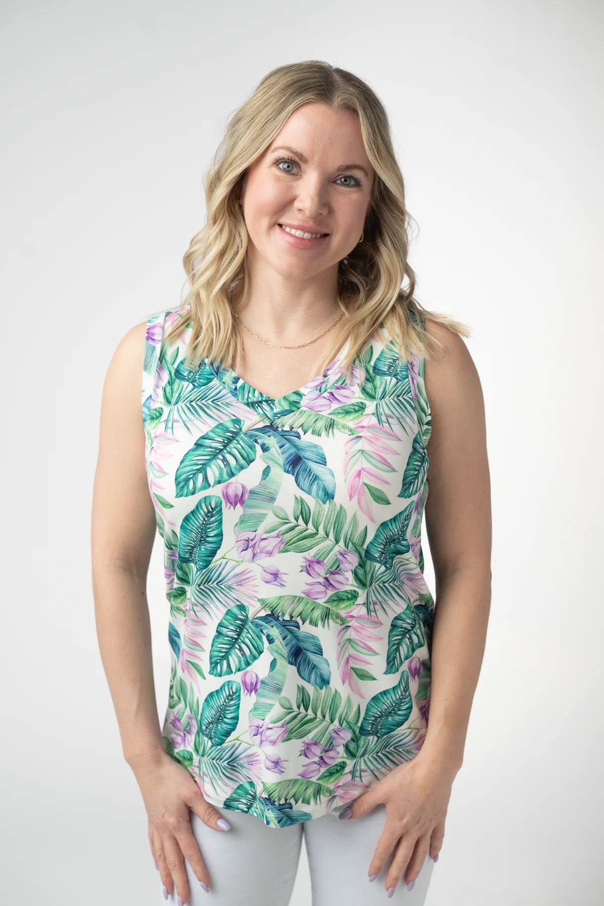 Noelle Tank - Tropical Leaf