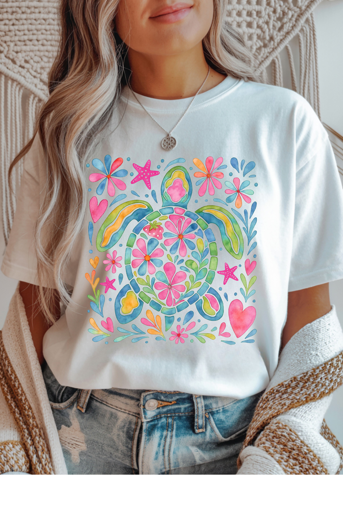 Watercolor Sea Turtle Graphic Tee