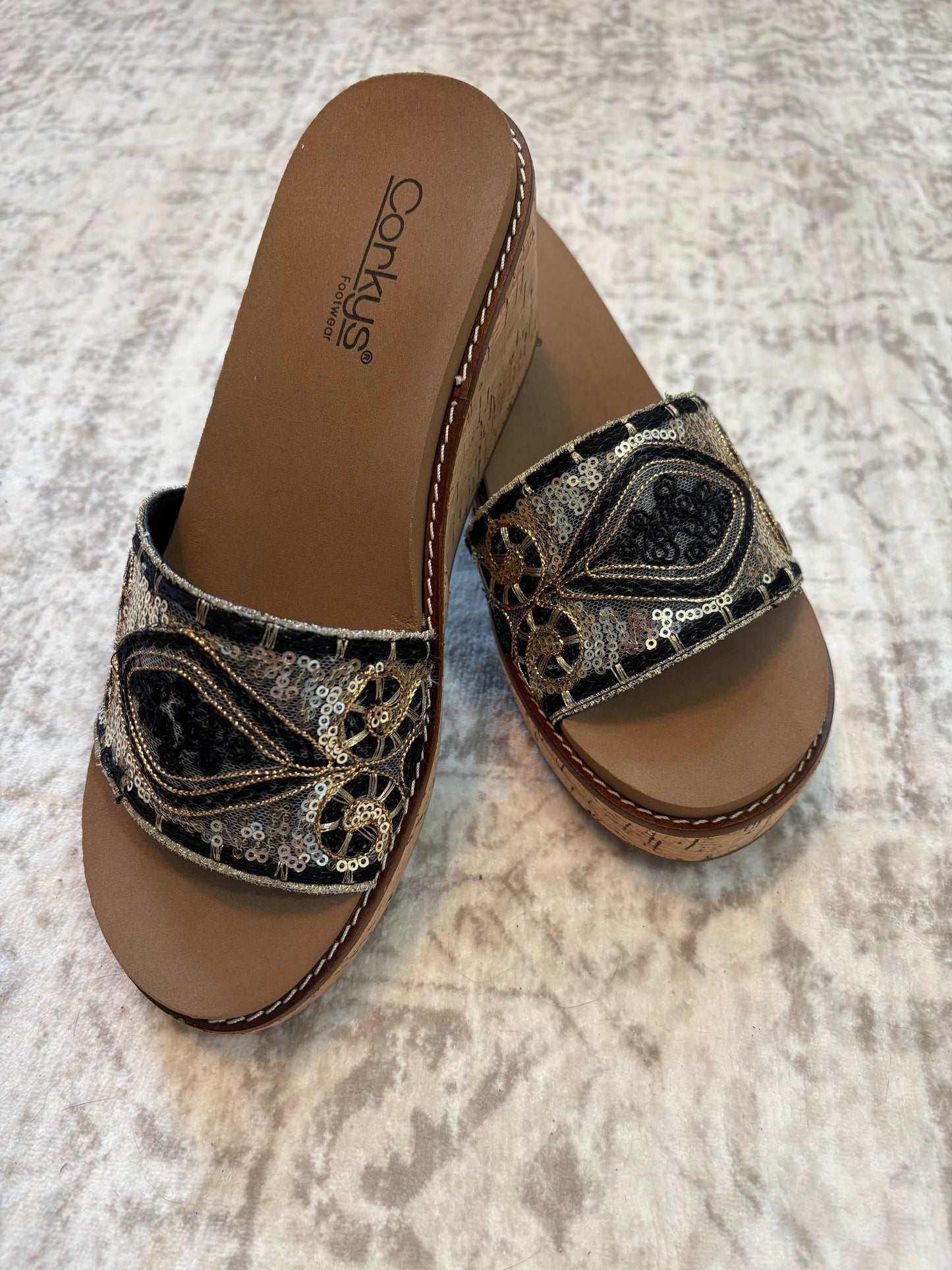 Corky's Black Wanderlust Wedges