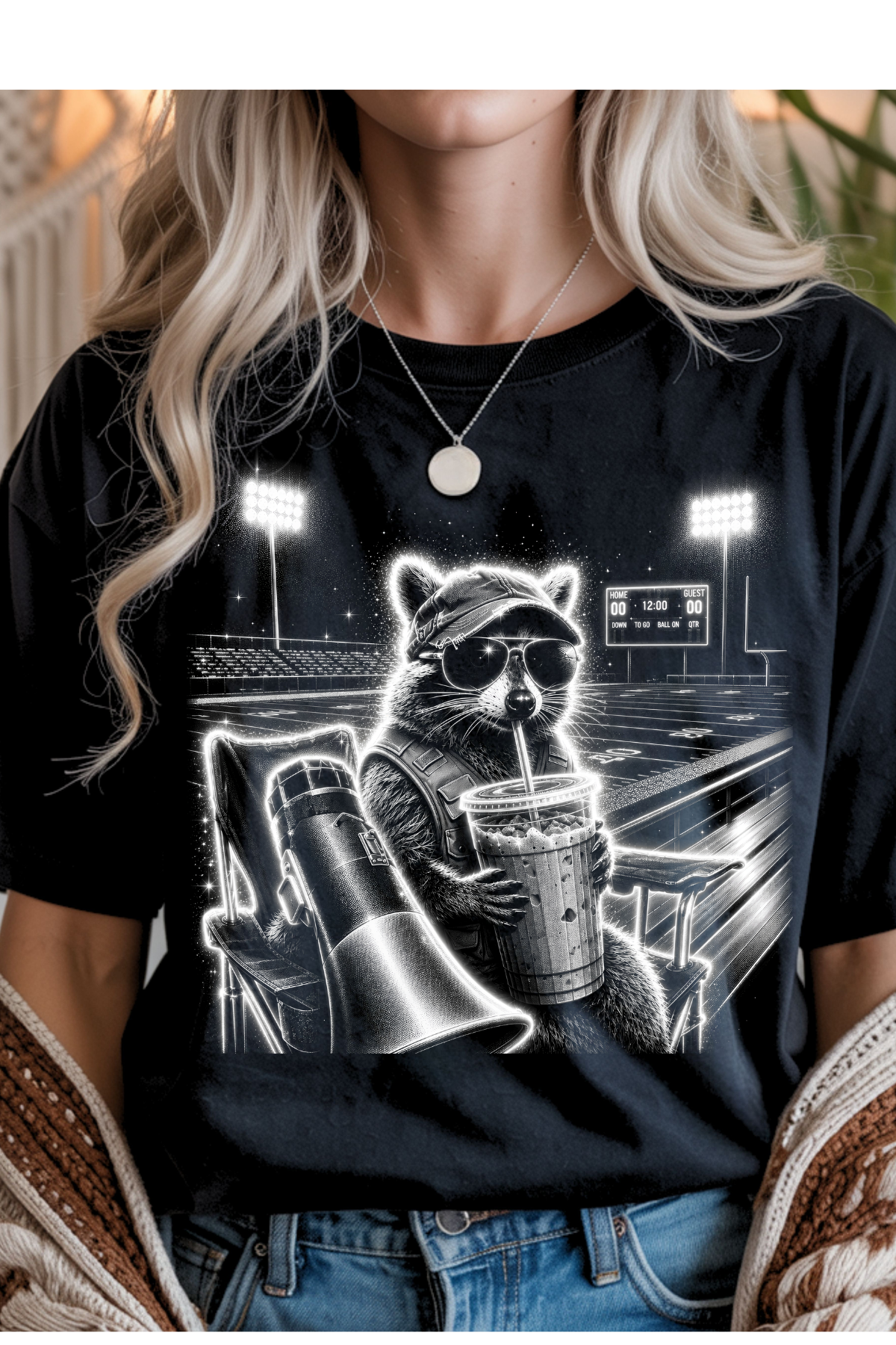Raccoon Football Graphic Tee