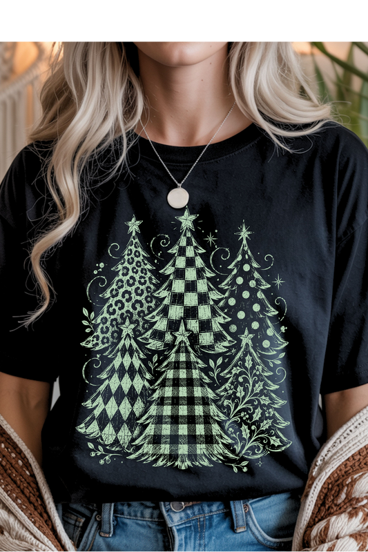 Green Holiday Trees Graphic Tee
