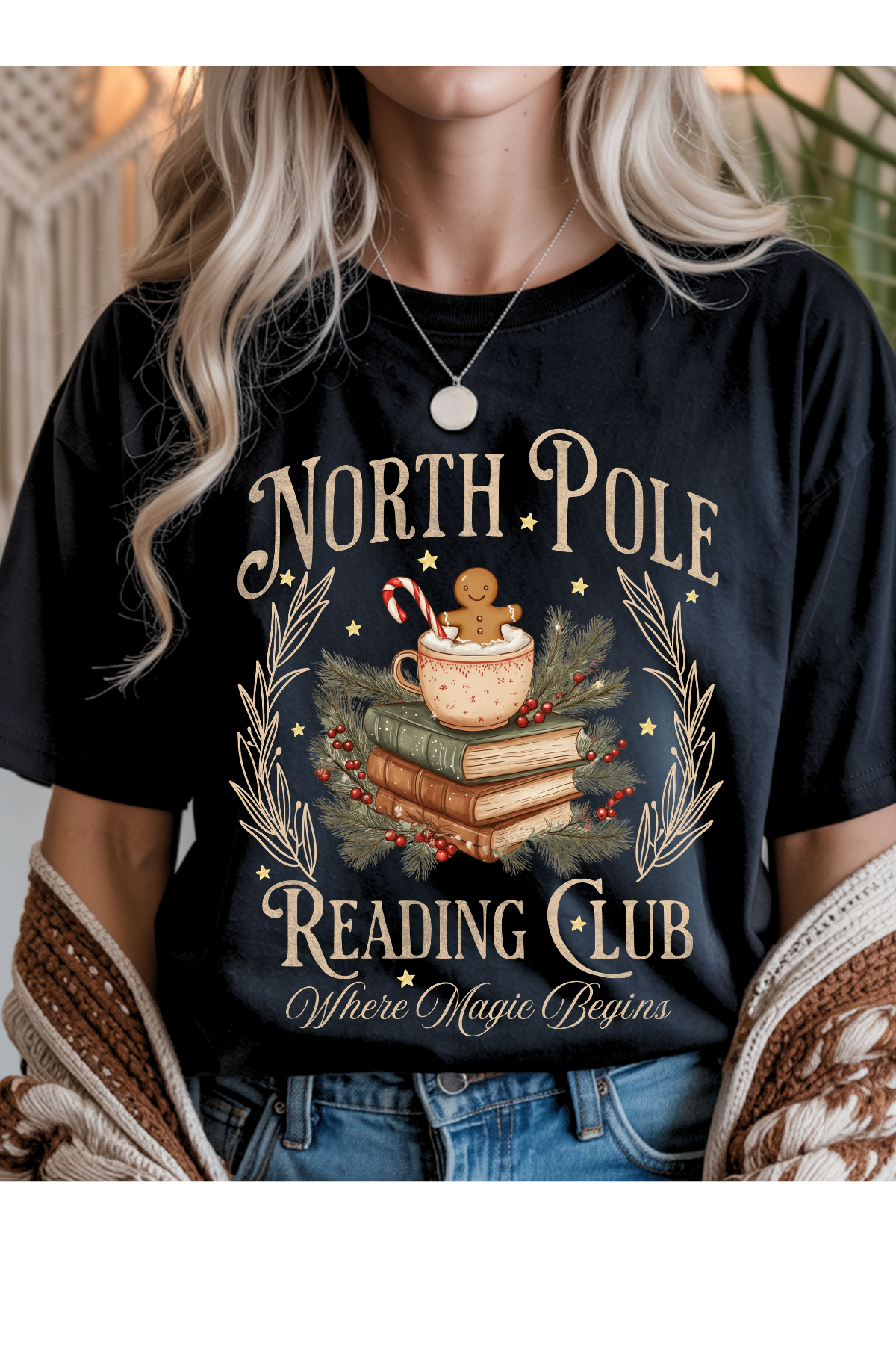 North Pole Reading Graphic Tee