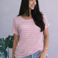 Bubblegum Stripes Twist Back Tee