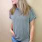 Brea Ribbed Top in Grey