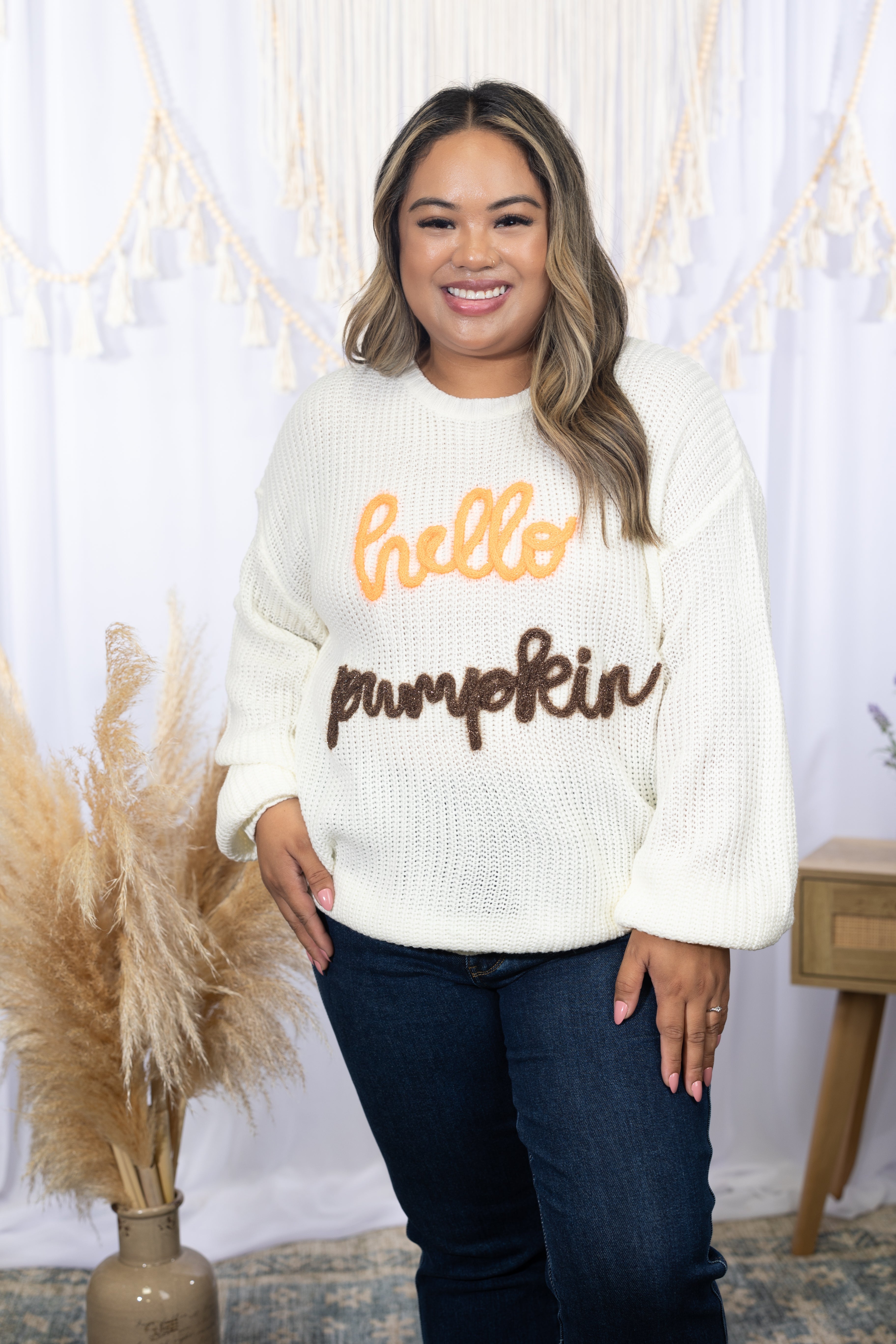 Hello Pumpkin Chunky Sweater
