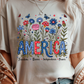 Floral America Graphic Tee