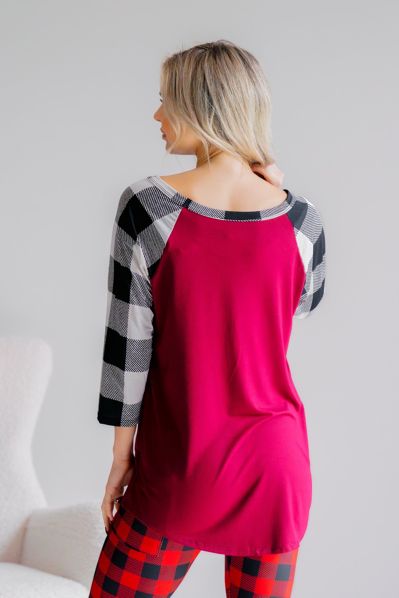 Cardinal Checks Raglan