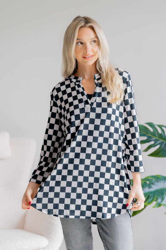 Chic Eve Check Top