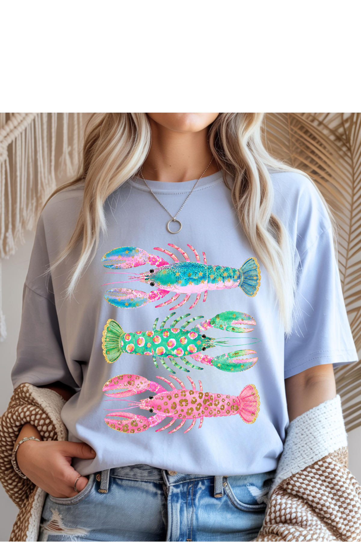 Pastel Lobsters Graphic Tee