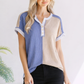 Midnight & Sand Button Top