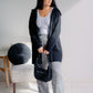 Obsidian Veil Hooded Sweater Cardigan