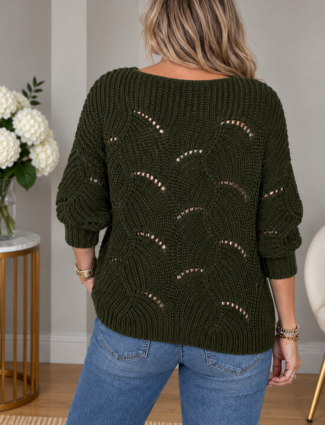 Olive My Heart Poncho Sweater