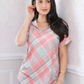 Summer Plaid Short Sleeve Hoodie