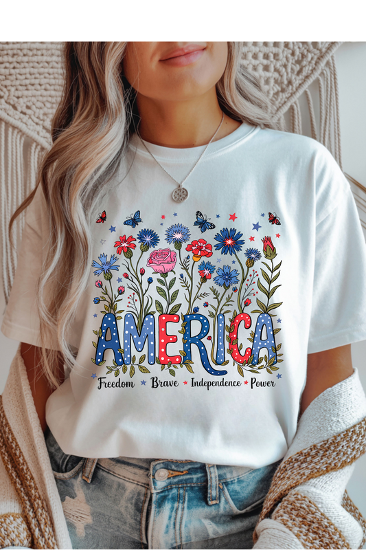 Floral America Graphic Tee