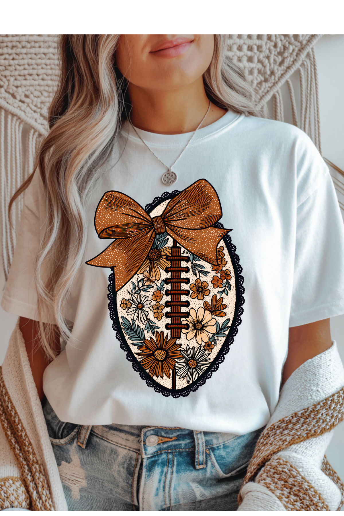 Floral Football Graphic Tee