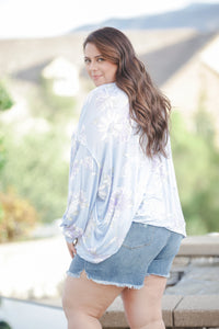 Periwinkle Blooms Oversized Top