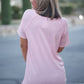 Stitched in Pink Short Sleeve Top