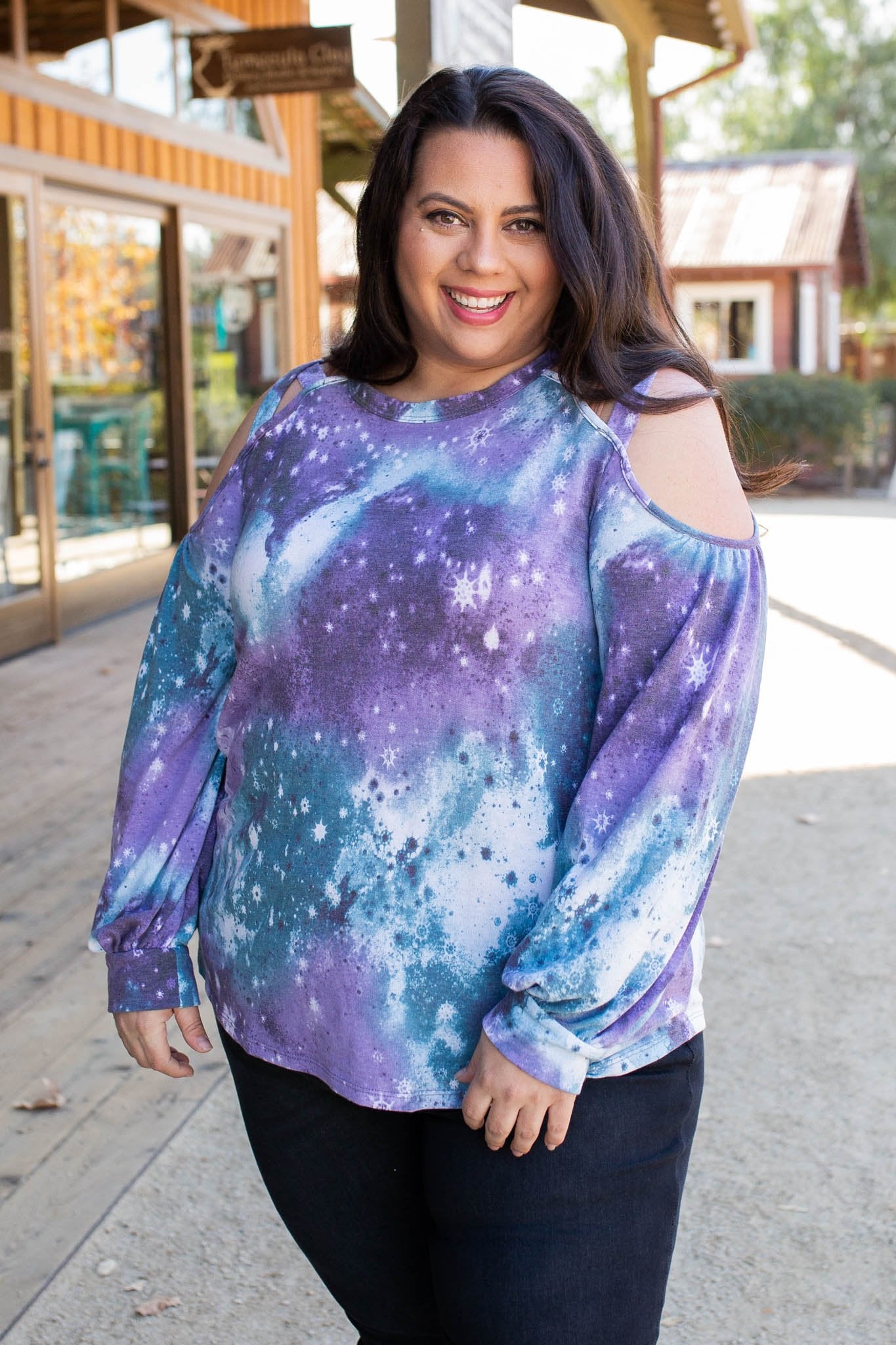 To The Moon And Back Caged Shoulder Top