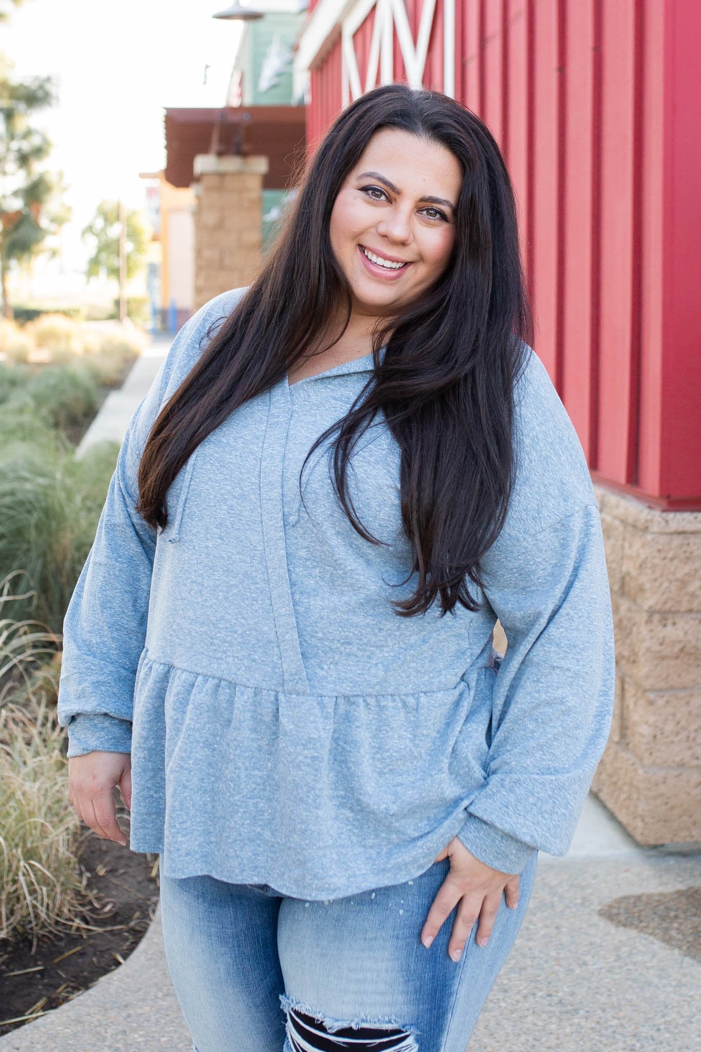 Denim Blue's Ruffled Hoodie