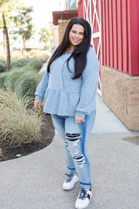 Denim Blue's Ruffled Hoodie