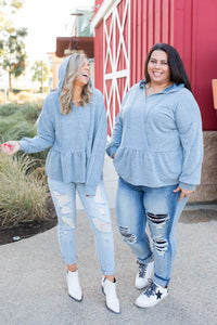 Denim Blue's Ruffled Hoodie